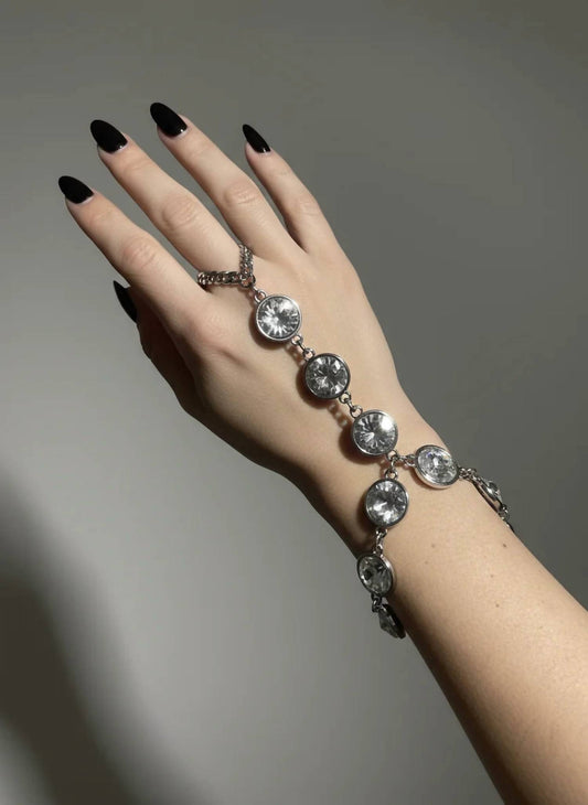 Eklexic - Women's Show Stopper Crystal Hand Chain