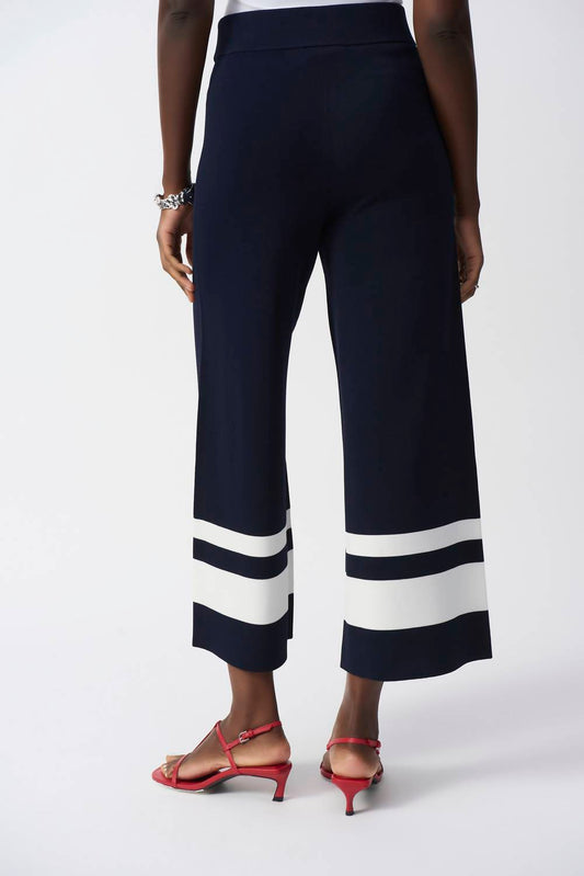 Joseph Ribkoff - Placement Stripe Sweater Knit Culotte Pant