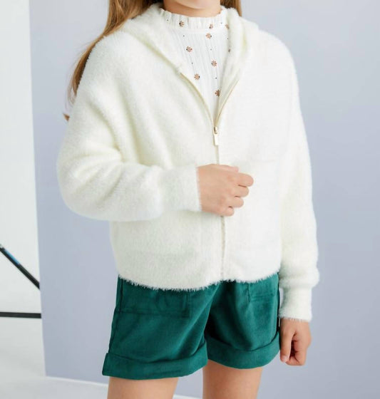 Mayoral - Girls' Fluffy Zip-up Hoodie