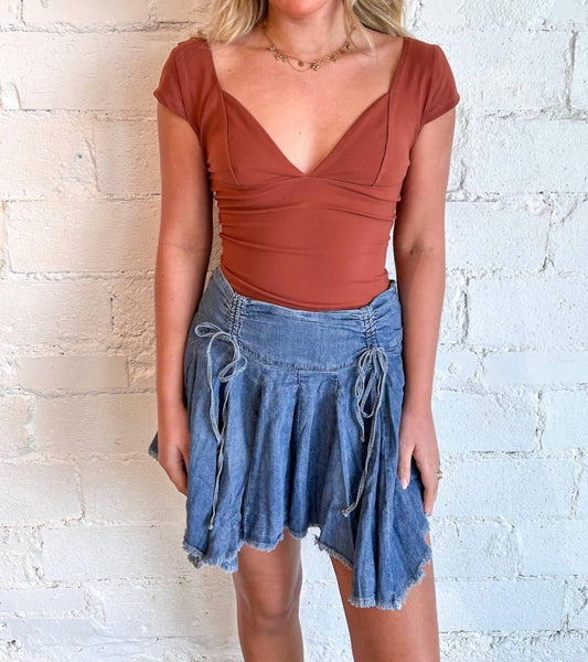 Mustard Seed - Ruched Tie Front Skirt