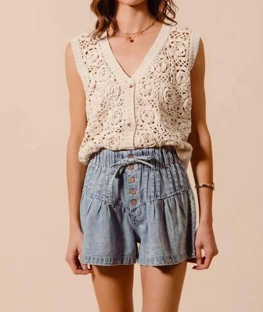 So Me - Flared Denim Shorts