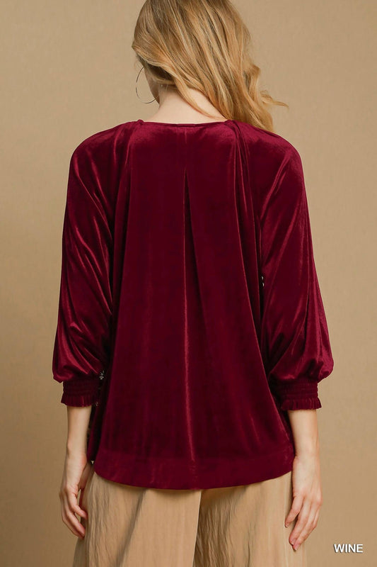 Umgee - Velvet Blossom Blouse