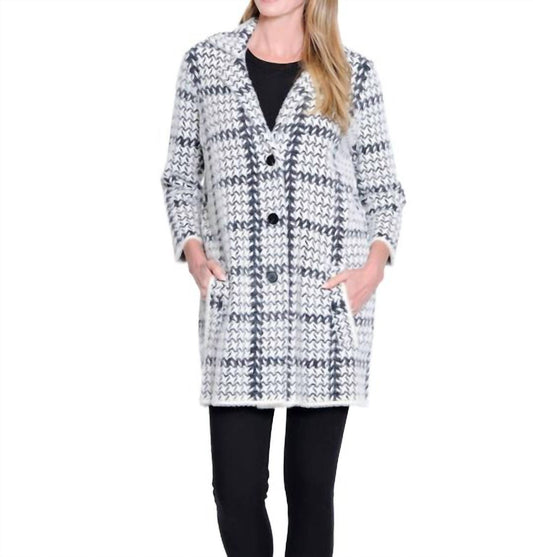 Multiples - Plaid Lapel Collar Jacket