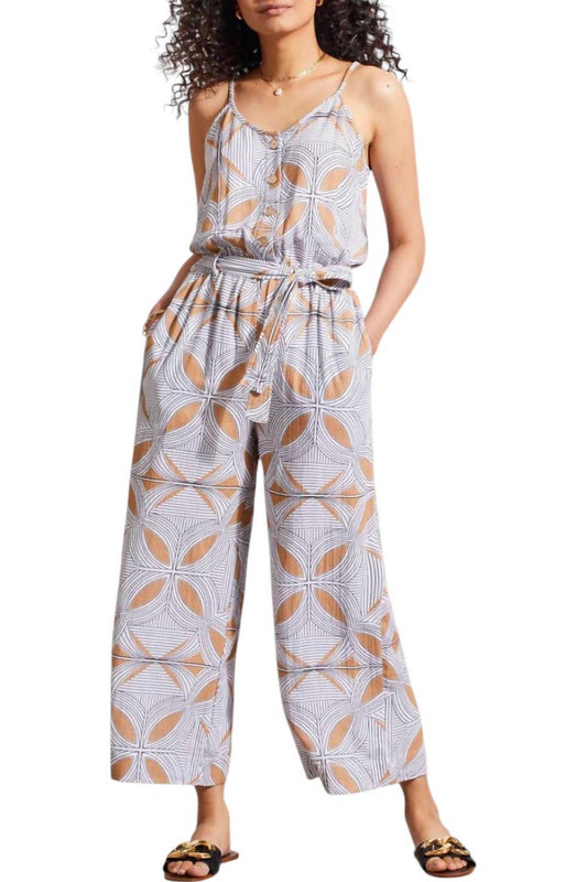 Tribal - Button Front Jumpsuit