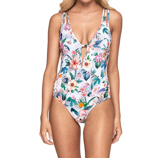 Jets By Jessika Allen - Plunge V-Neck One Piece Swimsuit