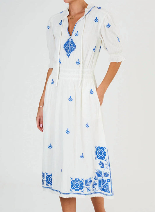 M.A.B.E. - Edra Embroidered Midi Dress