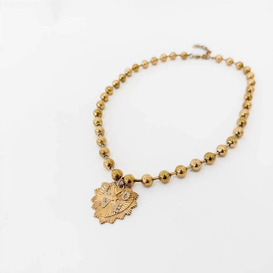 Pretty Simple - Women's Sunburst Heart Love Pendant Necklace