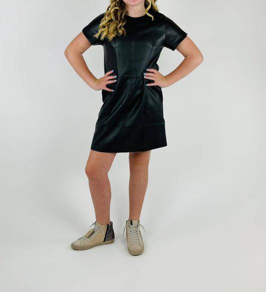 Tractr - Girls' Faux Leather Dress