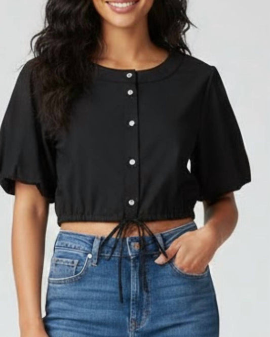 Staud - Ellington Cropped Button Down Top