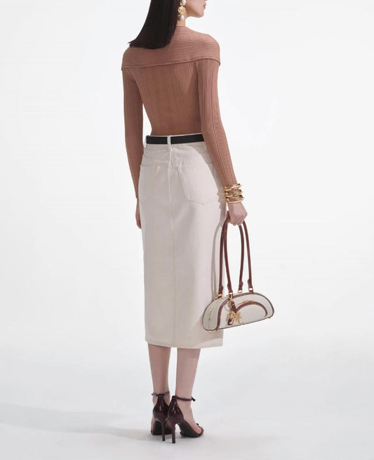 Self-Portrait - Ribbed Knit Wrap Top