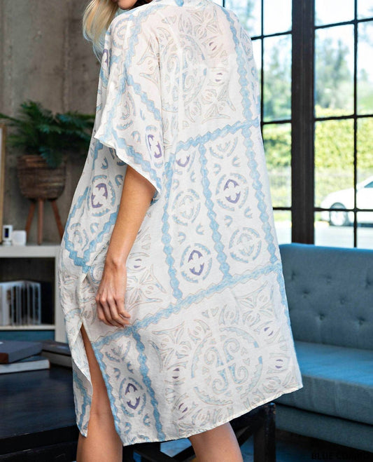 Kori - Aztec Printed Long Kimono