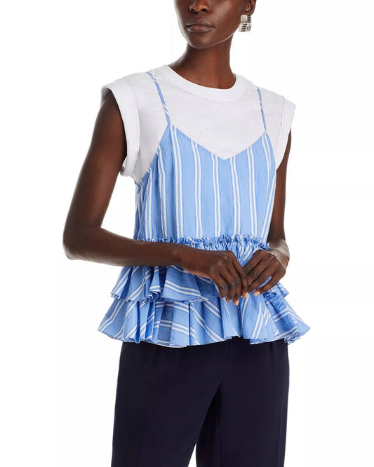 Cinq A Sept - Samantha Layered Seersucker Top