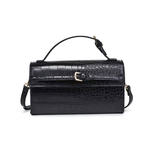 Urban Expressions - Women's Thea Vegan Leather Croc Print Crossbody Top Handle Bag