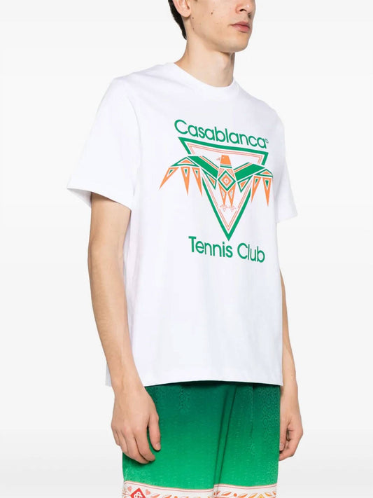 Casablanca - Tennis Club Playful Eagle-print Cotton T-shirt