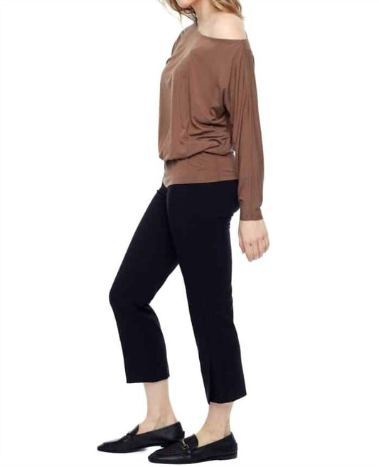 Up! - Women's Bamboo Knit Off-the-shoulder Long Sleeve Top
