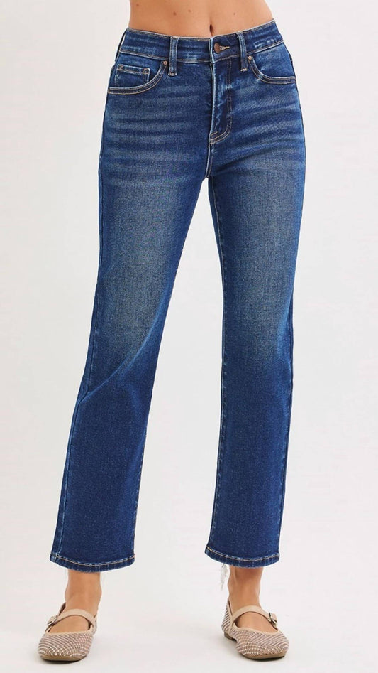 Risen - High Rise Tummy Control Crop Jeans