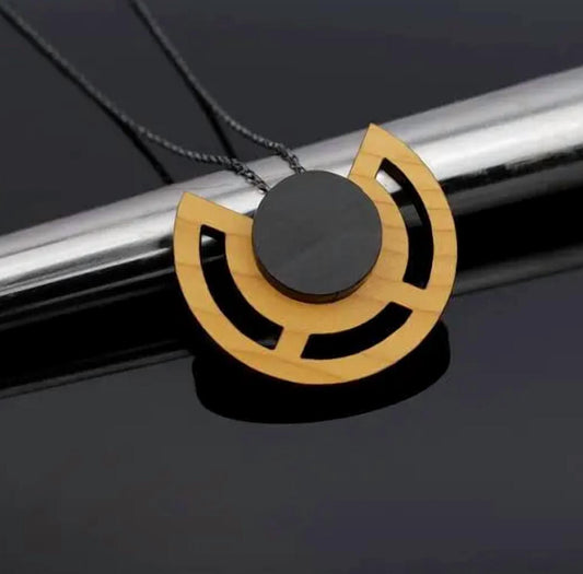 Rowena Sheen - Women's Wood Circular Geometric Pendant