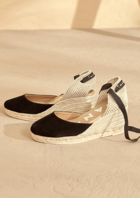 Manebi - Women's Soft Suede Low Wedge Espadrille