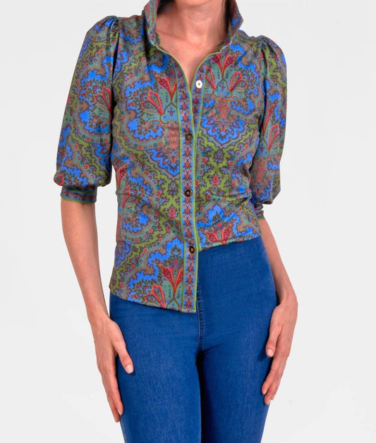 Gretchen Scott - Passion Paisley Puff Sleeve Top