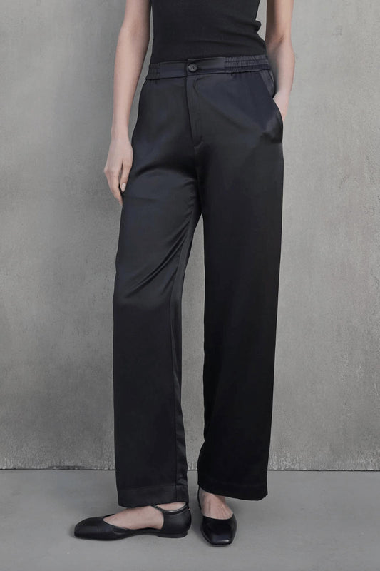 Velvet By Graham & Spencer - Modesto Silk Charmeuse Wide Leg Pant