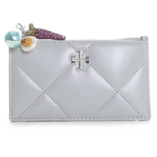 Tory Burch - Women's Kira Diamond Quilt Charm Zip Card Case
