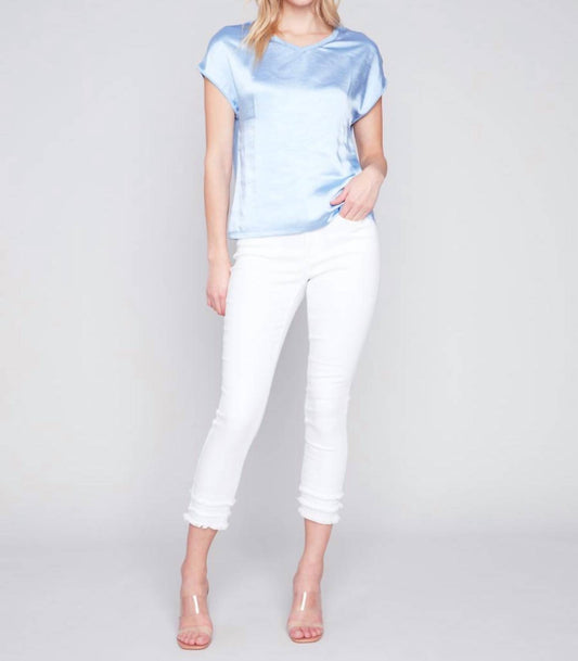 Charlie B - V-neck Satin Jersey Top