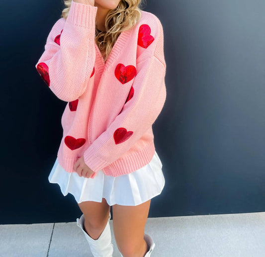Blakeley - Be Mine Sequin Heart Cardigans
