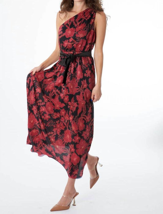 En Creme - Pleated One Shoulder Maxi Dress