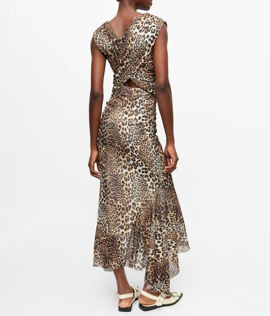 Ganni - Long Ruched Crossover Dress