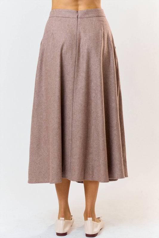 Lalavon - Wool Flared Midi Skirt