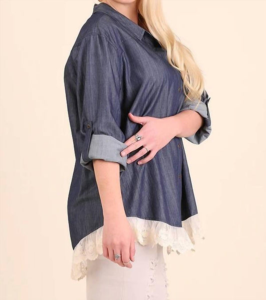 Umgee - Button Up Lace Top - Plus