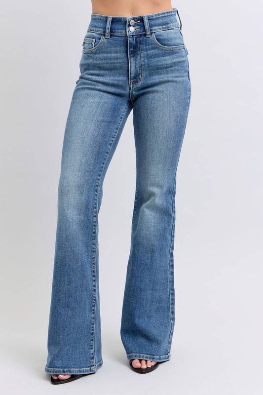 Judy Blue - Double Button Waistband Flare Jean