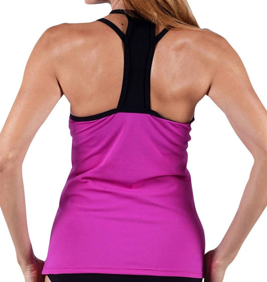 Dolfin - Color Block Chlorine Resistant T-back Tankini Top