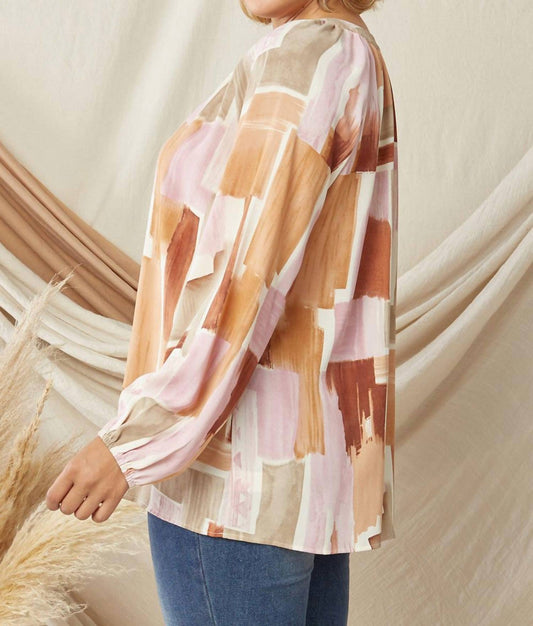 Entro - Abstract V-Neck Top