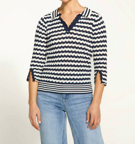 Fdj - 3/4 Sleeve Polo Sweater