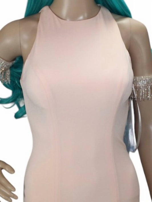 Jovani - Women's Elegant Halter Neck Sleeveless Maxi Dress