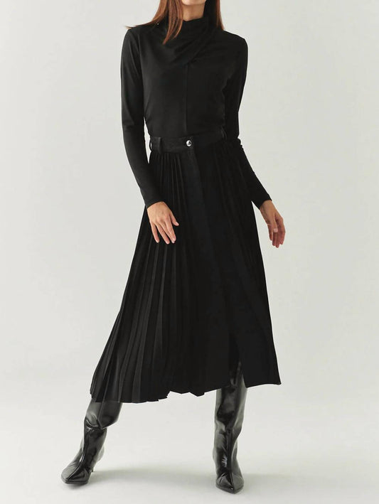 Exquise - Florence Mixed Material Denim Skirt