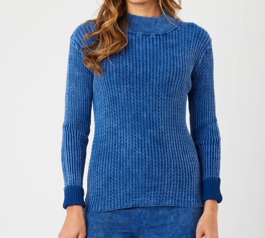 Angel Apparel - Cable Mock Neck Sweater
