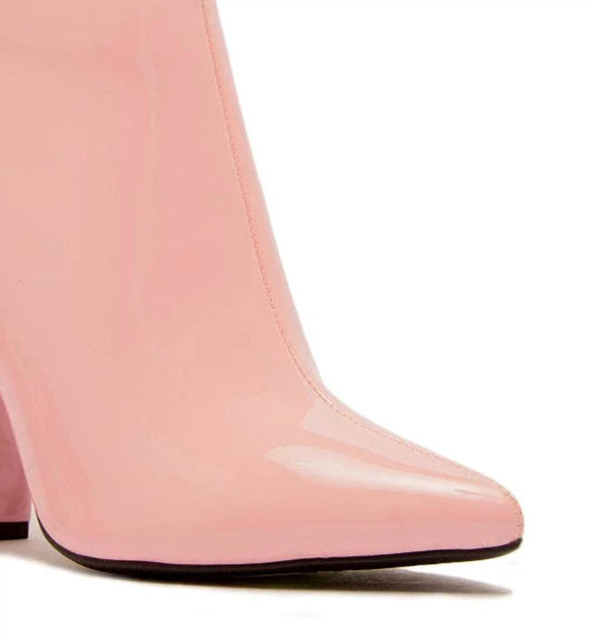 Qupid - Women's Glossy Patent Leather Booties