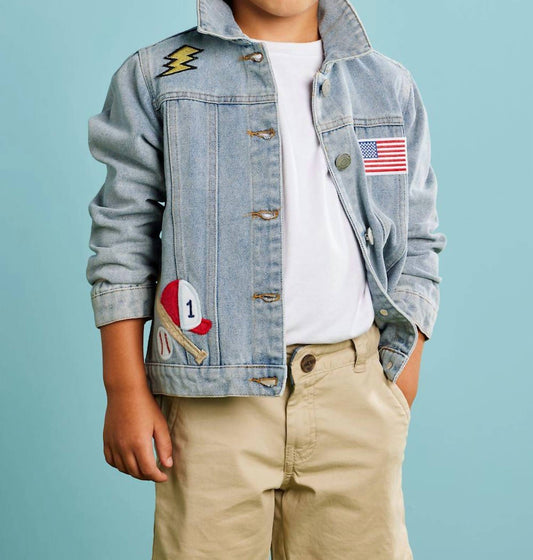 Mudpie - Boy Denim Patch Jacket