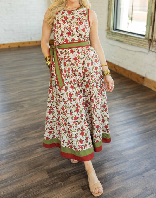 Entro - Women's Selena Floral Print Sleeveless Midi Dress