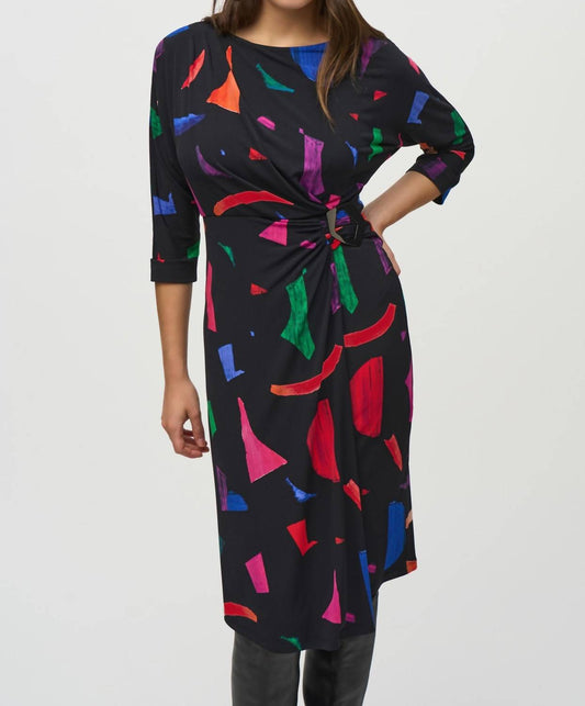 Joseph Ribkoff - Abstract Print Midi Sheath Dress
