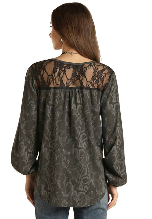 Panhandle - Snake Print Tie Front Top