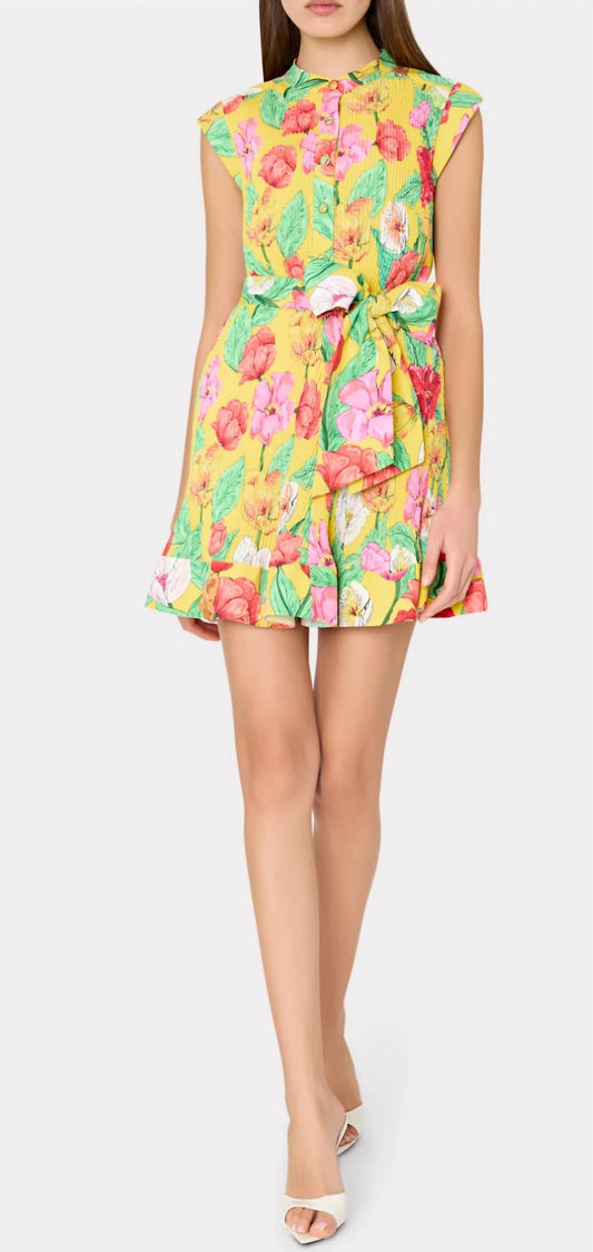 Milly - Joan Tulip Rosette Pleated Dress