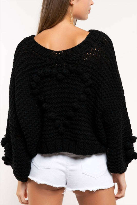Pol - Bauble Hearts Crop Chunky Knit Top