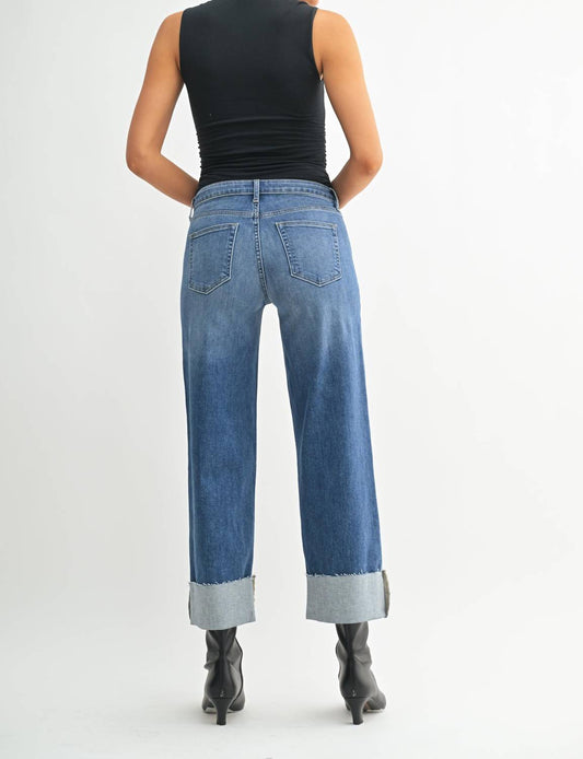 Just Black Denim - Women's Dark Denim Cuff Jeans