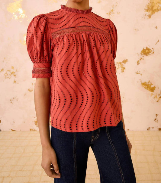 Ulla Johnson - Virginia Lace Collar Short Sleeve Blouse