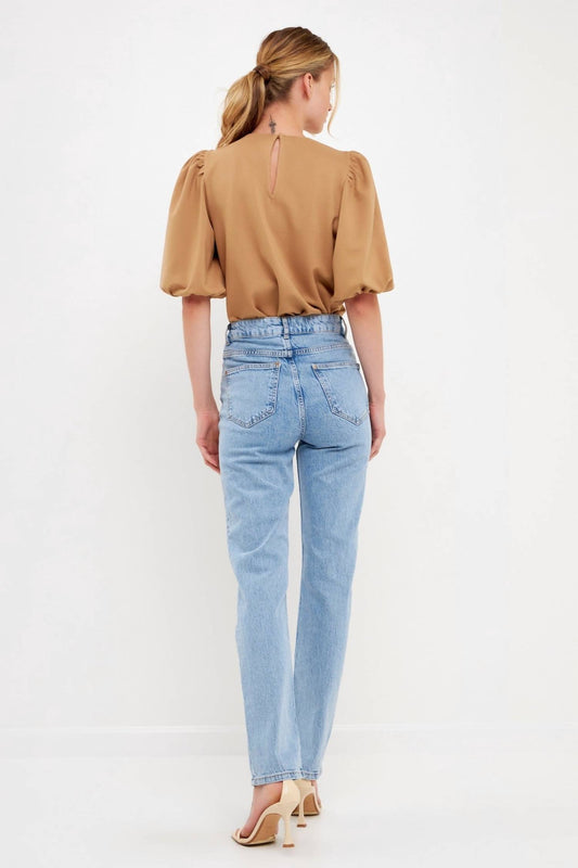 Macie Ponte Puff Sleeve Top