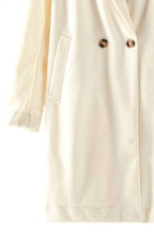 Urban Daizy - Women's Double Breasted Notched Lapel Overcoat