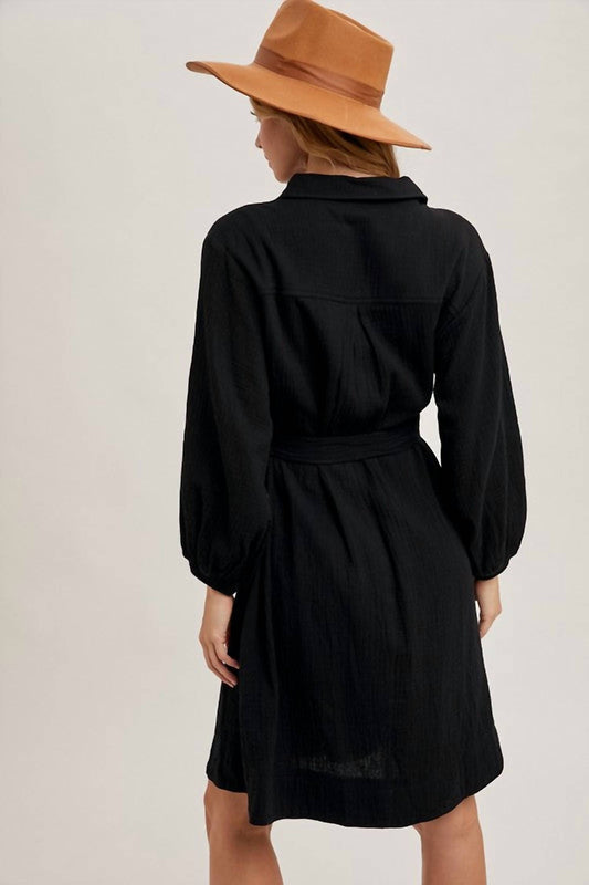 Bluivy - Jayden Tie Waist Shirtdress